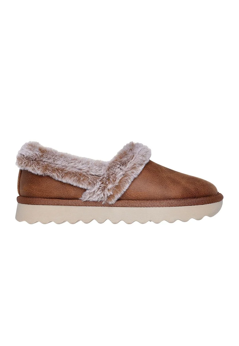 Pantofi cu garnituri de blana sintetica Modern Comfort, Caramel