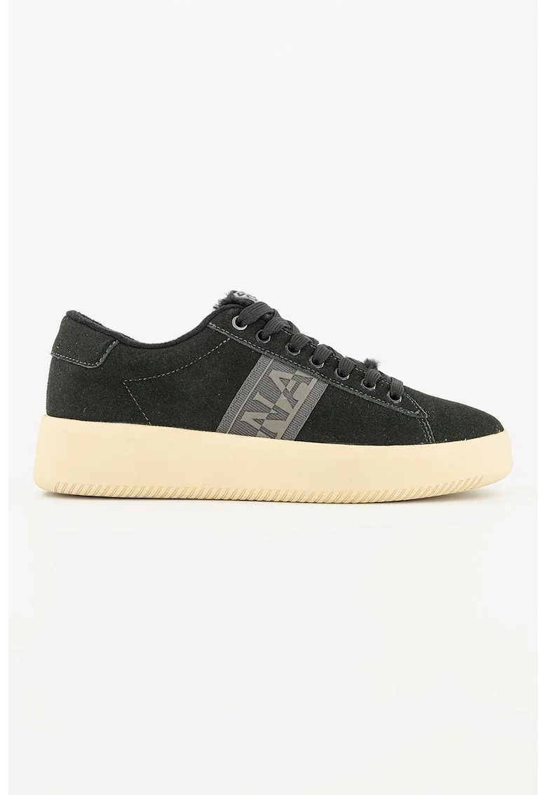 Pantofi sport de piele intoarsa cu insertii textile Jade, Negru/Maro nisip