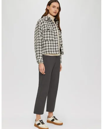 Pantaloni crop evazati, Gri antracit