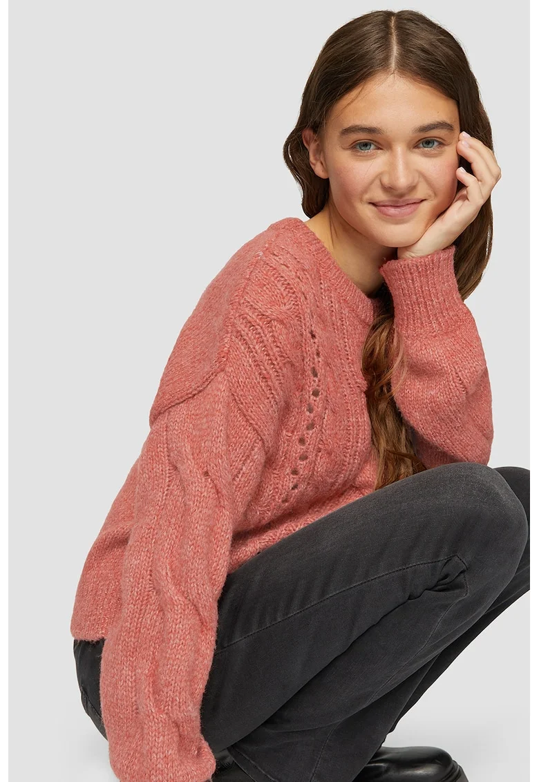 Pulover din tricot, Caramiziu