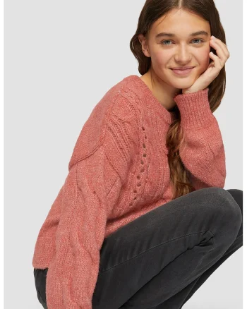 Pulover din tricot, Caramiziu