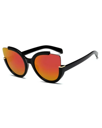 Ochelari de soare Ochi de Pisica Rosu Oglinda cu reflexii - Negru