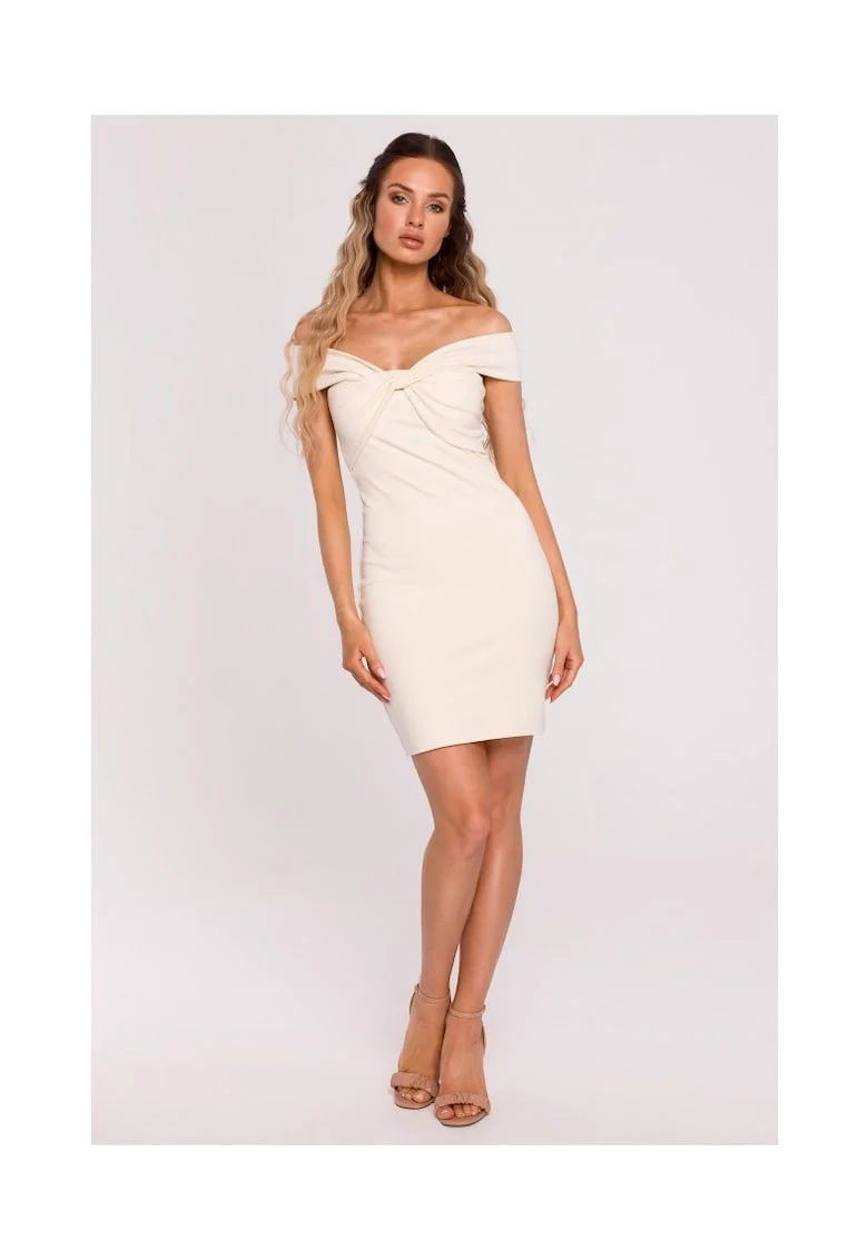 Rochie mini Bumbac, Crem, Crem