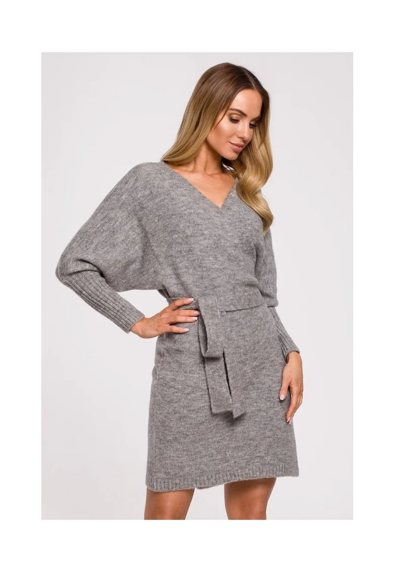 Rochie dama,  Poliester/Lana, Gri