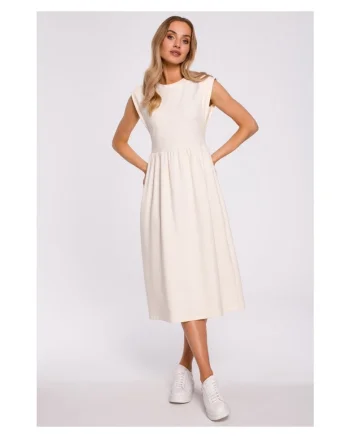 Rochie,  Bumbac/Elastan, Alb