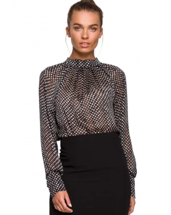 Bluza dama, Style, Poliester, Alb/Negru, Alb/Negru