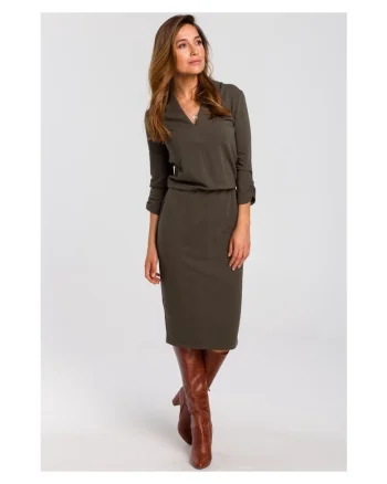 Rochie eleganta dama,  Konstantyn, masline, XXL