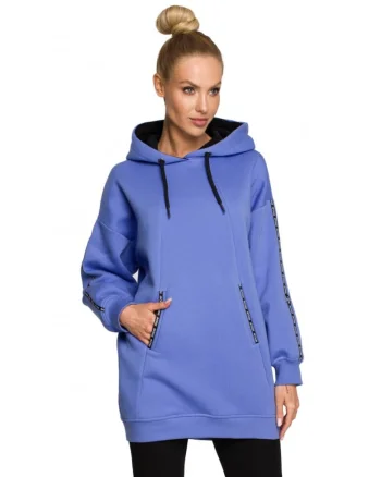 Bluza de dama  Cu gluga, Bumbac, Poliester, Mov