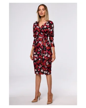 Rochie midi, Poliester, Multicolor, Multicolor