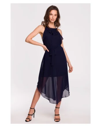 Rochie Dama, Poliester/Bumbac, Albastru