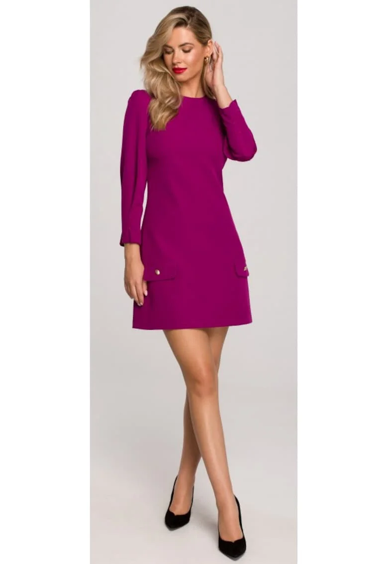 Rochie trapez - rubin, XXL