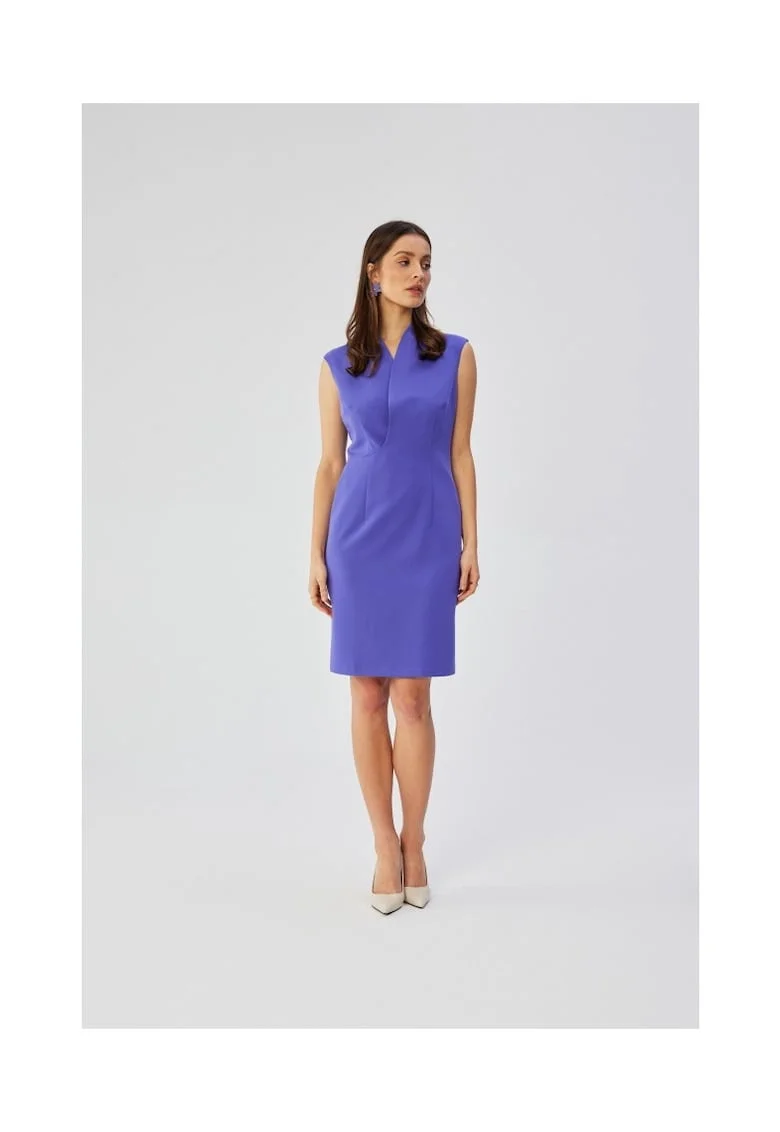 Rochie cu decolteu fin suprapus - violet,