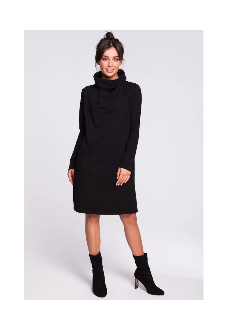 Rochie cu guler inalt, Negru