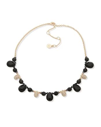 Colier de zinc Kenna, Auriu/Negru
