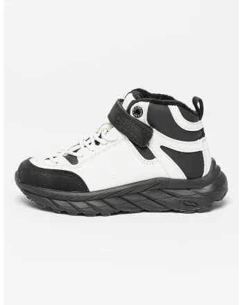 Pantofi sport cu model bicolor, Alb/Negru