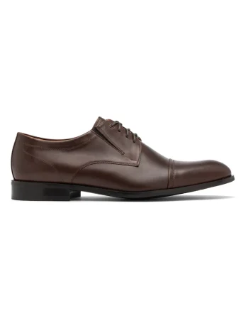 Pantofi derby din piele Kylian, Maro inchis