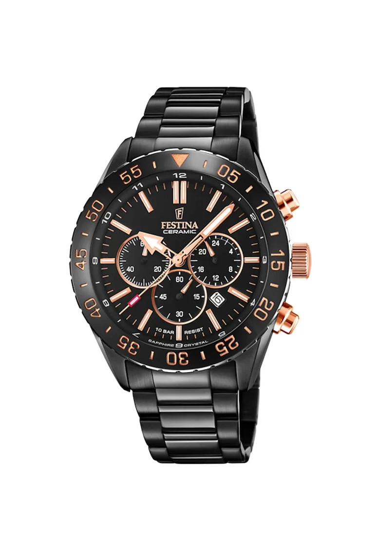 Ceas Barbati,  Ceramic Chrono F20575/1 1715499961, Negru