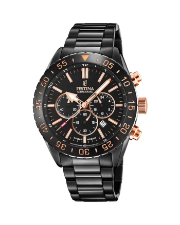 Ceas Barbati,  Ceramic Chrono F20575/1 1715499961, Negru