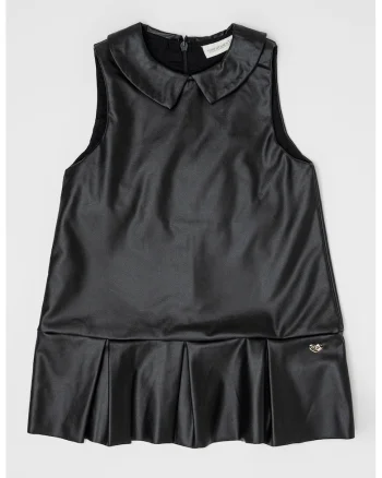 Rochie cu guler scutit, fara maneci, Negru