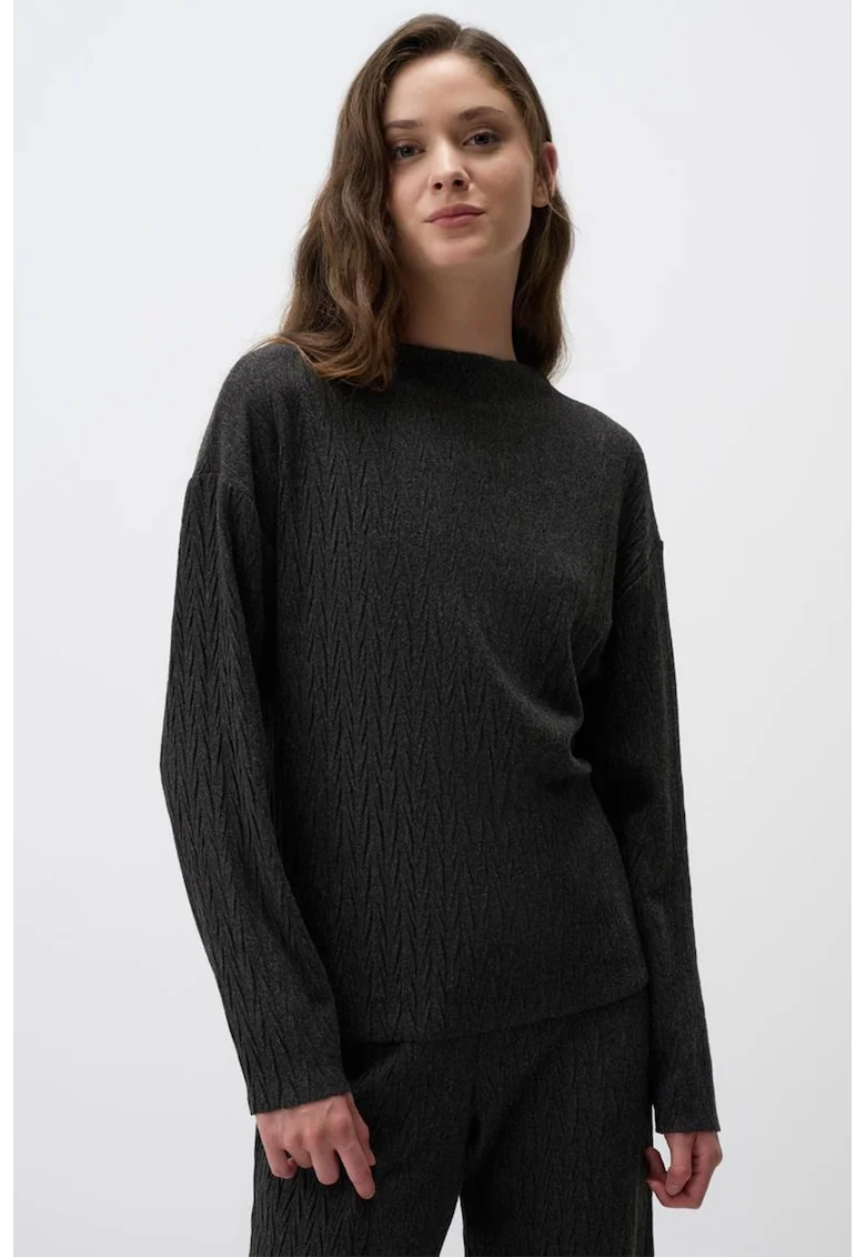 Bluza lejera cu maneci cazute, Gri antracit