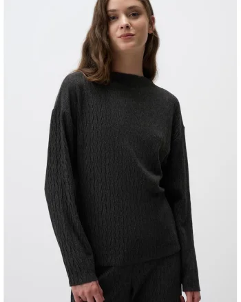 Bluza lejera cu maneci cazute, Gri antracit