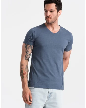 Tricou cu decolteu in V, Gri carbune
