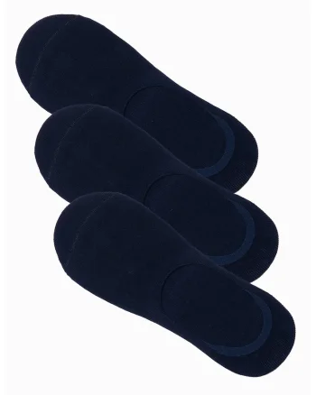 Set de sosete foarte scurte din amestec de bumbac - 3 perechi, Bleumarin