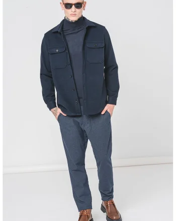 Camasa regular fit cu nasturi, Bleumarin