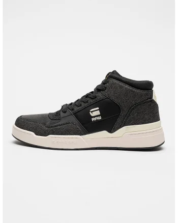 Pantofi sport mid-high cu garnituri din piele ecologica Attacc Cup, Negru