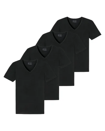 Set de tricouri de casa, din amestec de bumbac - 4 piese, Negru