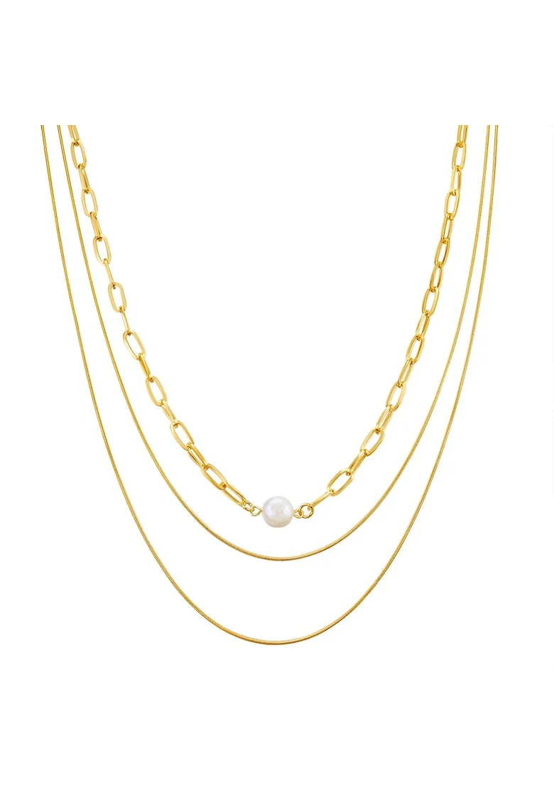 Set de coliere placate cu aur de 14K 22495 - 2 piese, Auriu