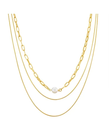Set de coliere placate cu aur de 14K 22495 - 2 piese, Auriu