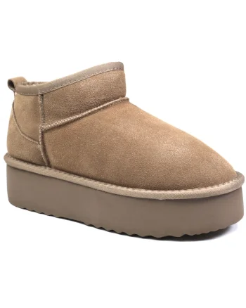 Ghete dama, piele intoarsa, I1250, Bej