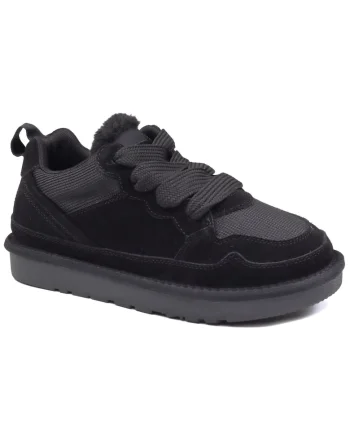 Pantofi dama sport, piele intoarsa si material textil, I1204, Negru