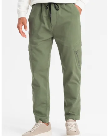 Pantaloni cargo cu snur, Verde feriga