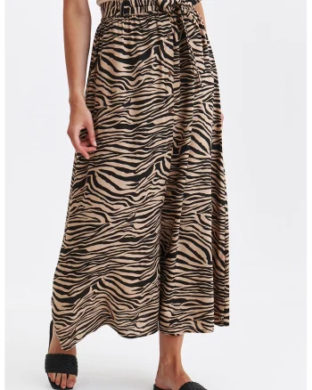 Fusta cu imprimeu cu animal print, Negru/Bej