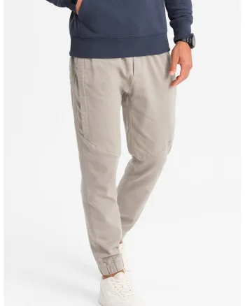 Pantaloni cu snur in talie, Grej