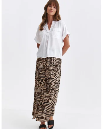 Bluza uni cu decolteu in V, Alb