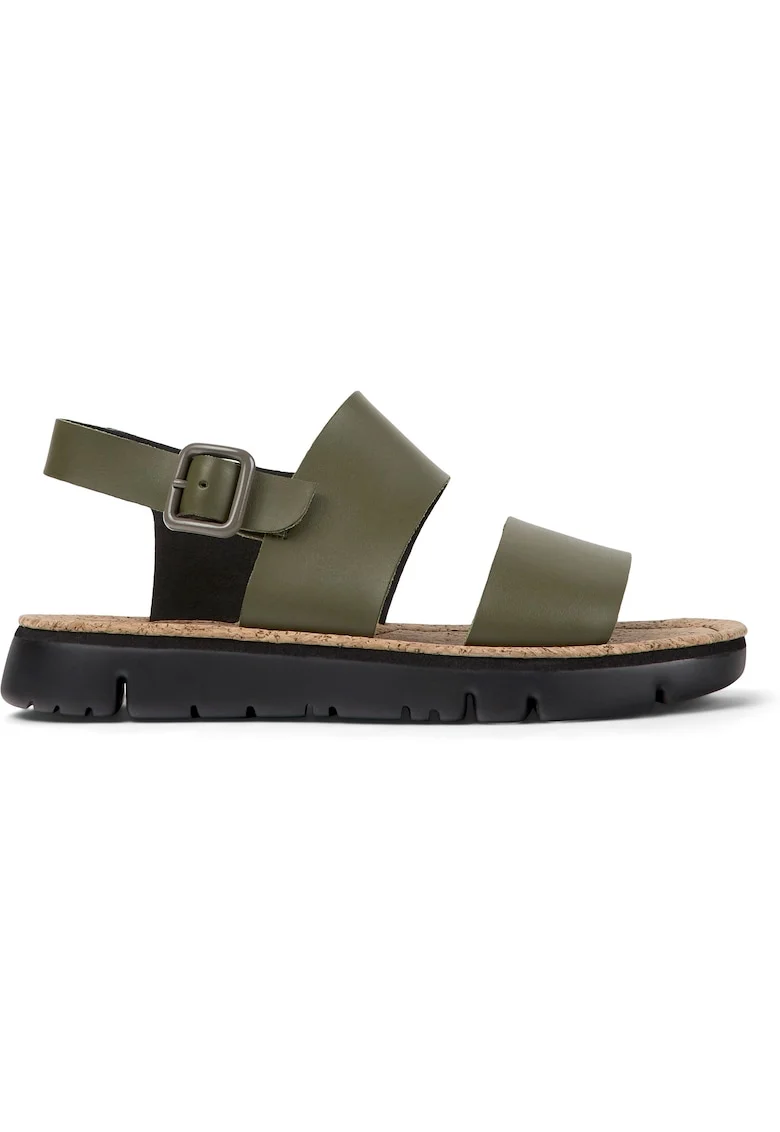 Sandale slingback de piele Oruga, Verde