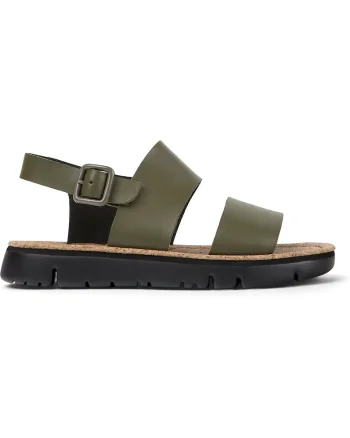 Sandale slingback de piele Oruga, Verde