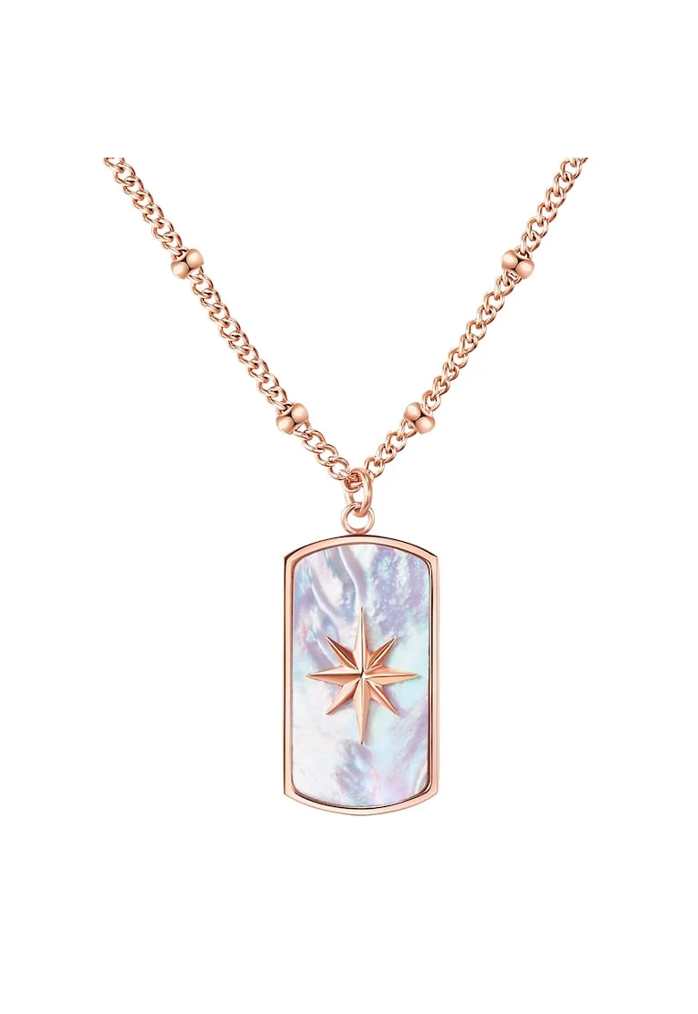Pandantiv Mother of Pearl placat cu aur de 18K, Auriu rose