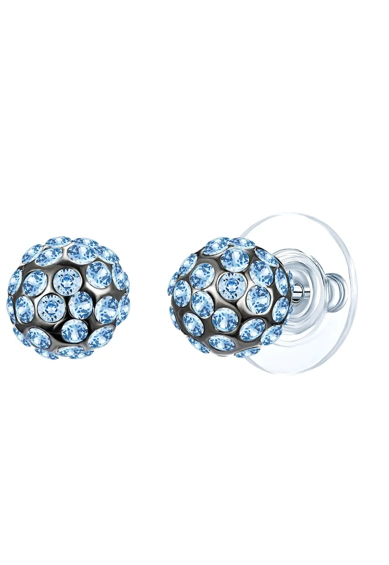 Cercei cu tija si cristale Swarovski, Argintiu