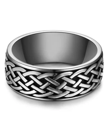 Inel din otel inoxidabil cu model impletit