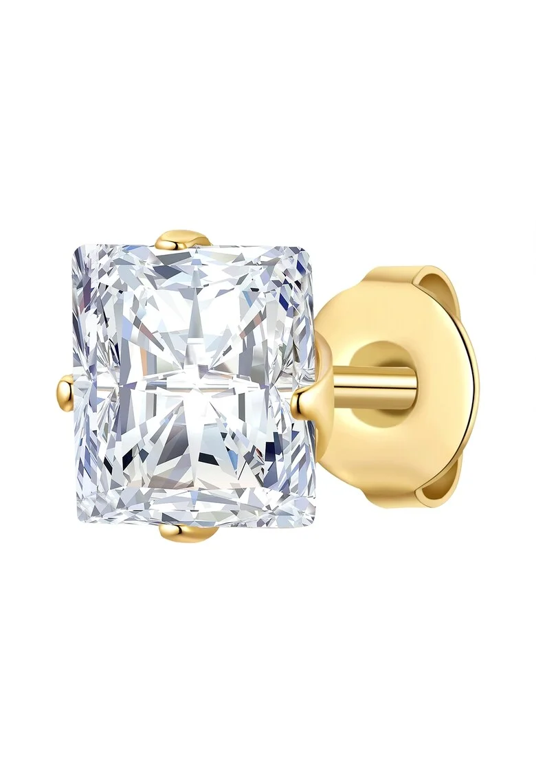 Cercel placat cu aur de 14K si decorat cu zircona, Auriu