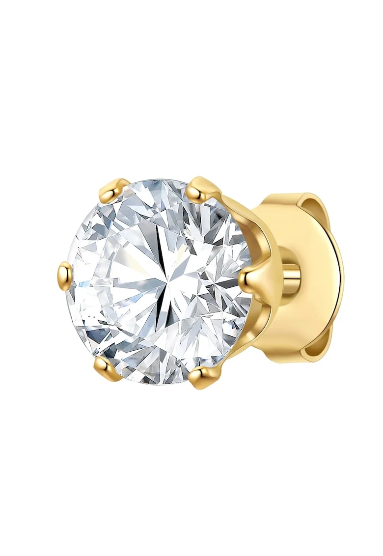 Cercel placat cu aur de 14K si decorat cu zirconia, Auriu