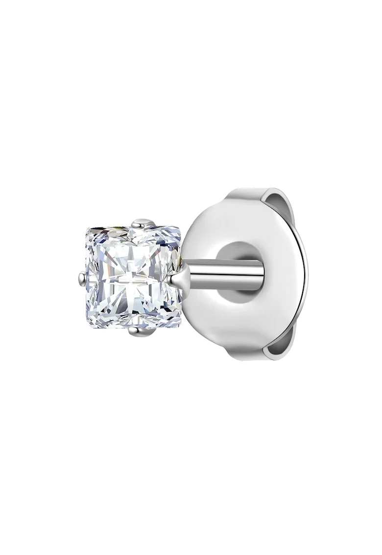 Cercel cu tija si cristal zirconia - 1 piesa, Argintiu