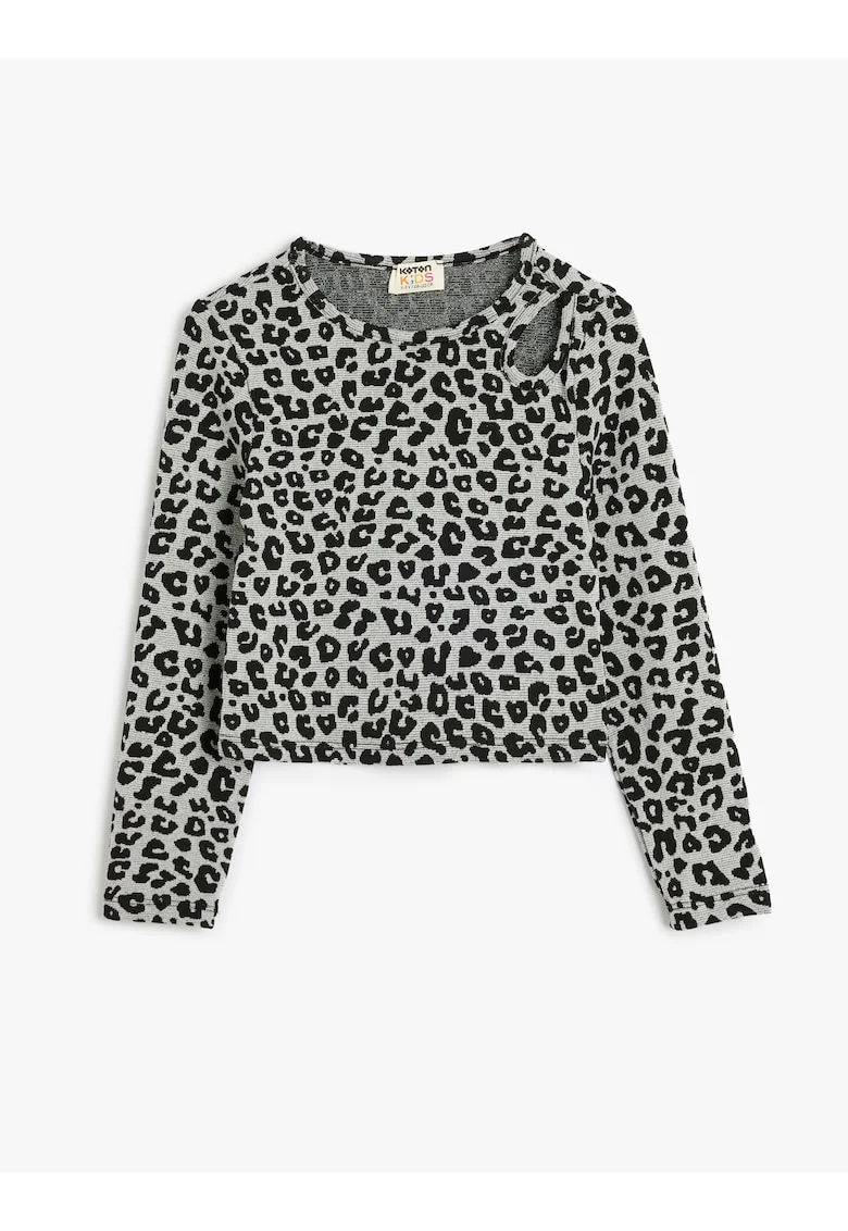 Bluza cu animal print, Gri