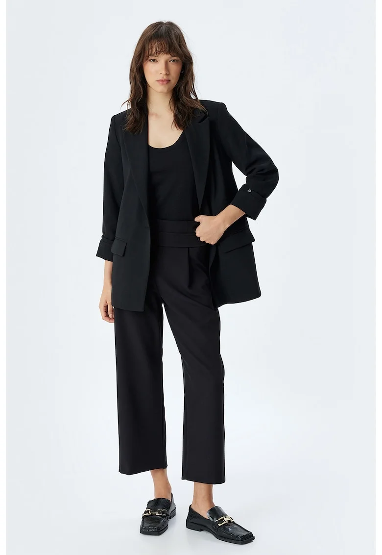 Pantaloni crop drepti, Negru