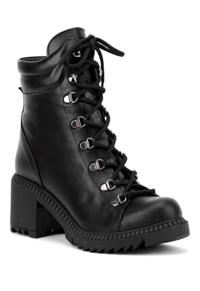 Ghete din piele naturala neagra