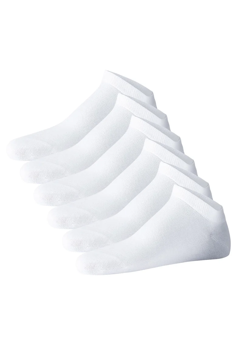 Set de sosete unisex pana la glezna -6 perechi, Alb
